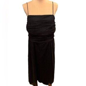 Eliza J Vintage Dress Size 18W Tulle Midi Black Spaghetti Straps Party Prom